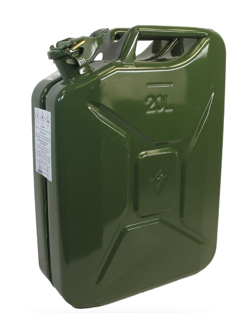 Jerrican métal 20L – Réservoir carburant antirouille