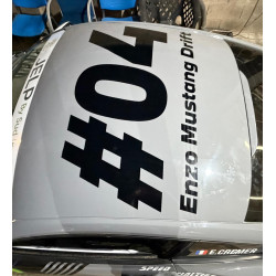 Déco toit racing avec numéro et nom personnalisé