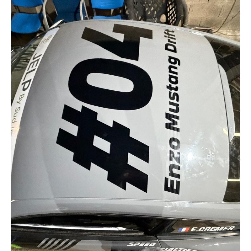 Déco toit racing avec numéro et nom personnalisé