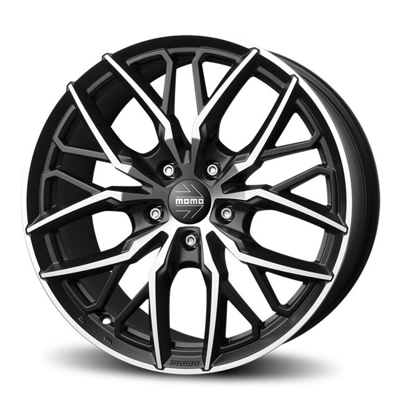 Momo Spider 19x8.5 5x110 ET30 Noir Mat Branches Polies