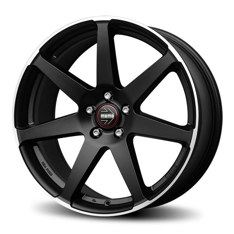 Momo Seven 19x8.5 5x112 ET35 Noir Mat Branches Polies