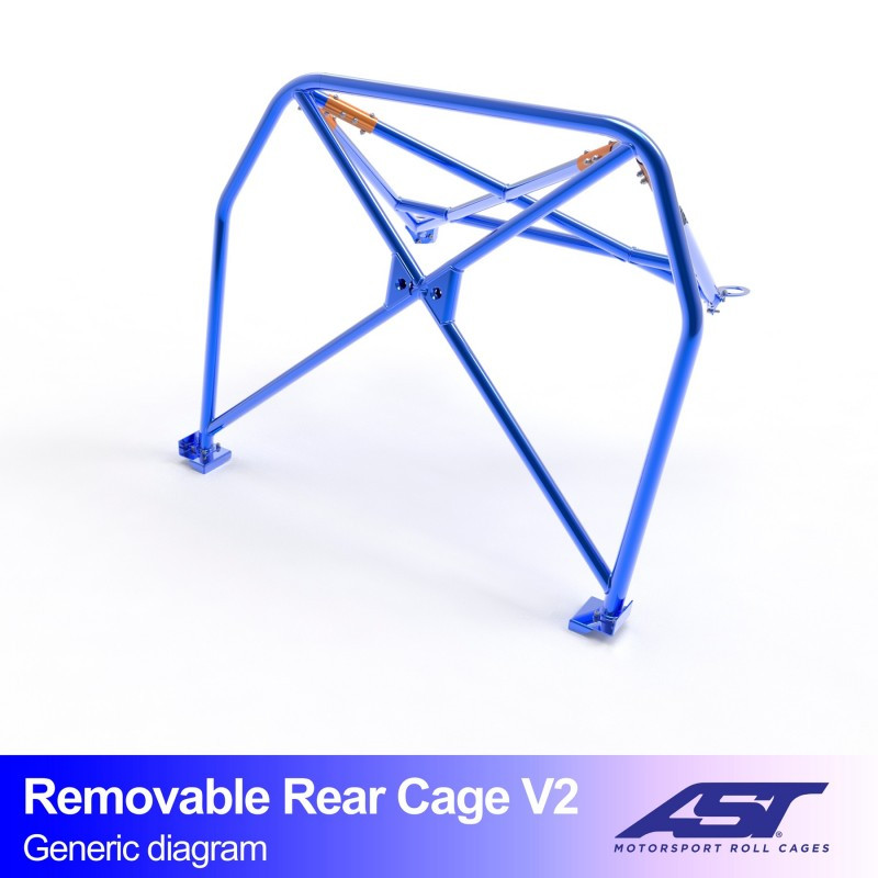 Demi-Arceau AUDI 100/200 (C3 Typ44 ) 4-doors Sedan Quattro REMOVABLE REAR CAGE V2