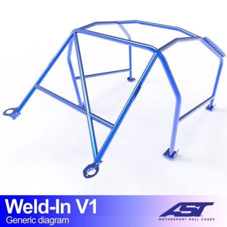 Arceau de Sécurité AUDI A3 / S3 (8L) 3-doors Hatchback Quattro WELD IN V1
