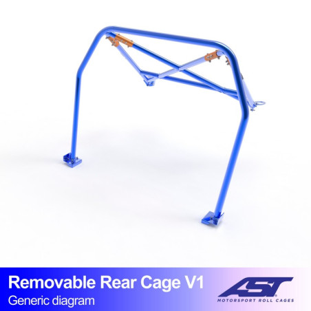 Demi-Arceau AUDI TT (8N) 3-doors Hatchback Quattro REMOVABLE REAR CAGE V1