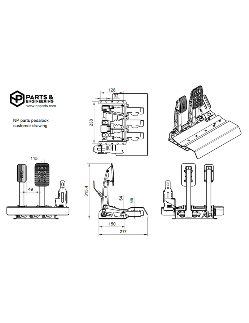Pédalier Racing NP Parts (Pedalbox)