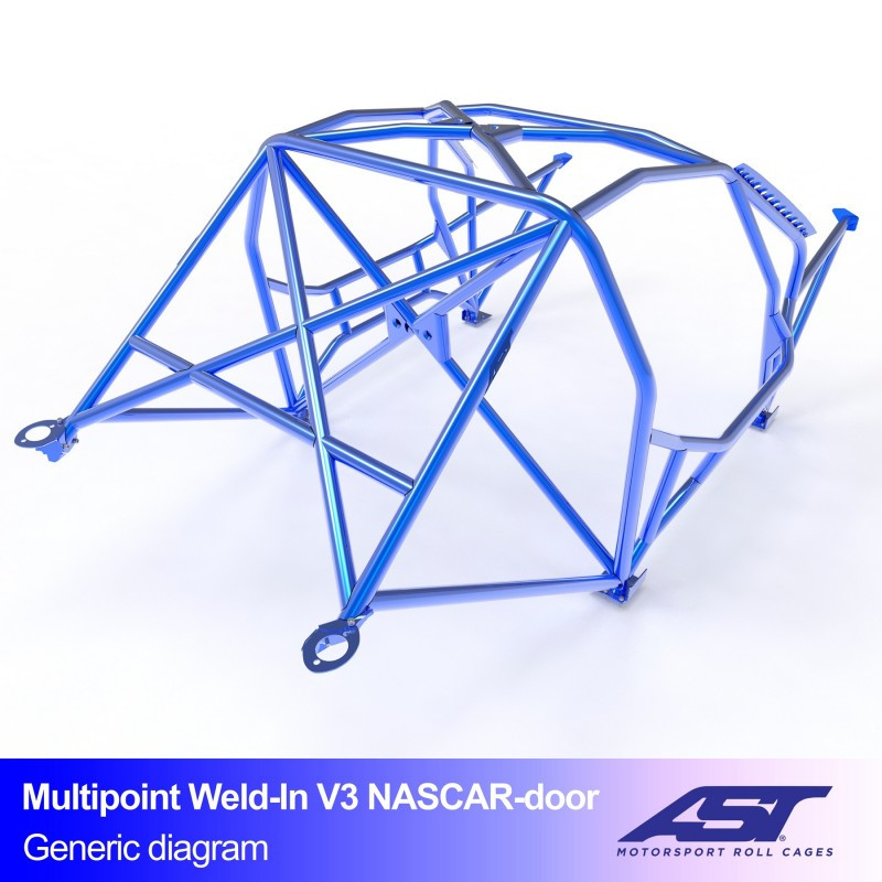 Arceau de Sécurité BMW (E46) 3-Series 2-doors Coupe RWD MULTIPOINT WELD IN V3 NASCAR-door pour drift
