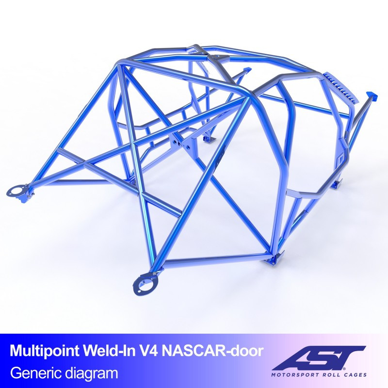 Arceau de Sécurité BMW (E46) 3-Series 2-doors Coupe RWD MULTIPOINT WELD IN V4 NASCAR-door pour drift