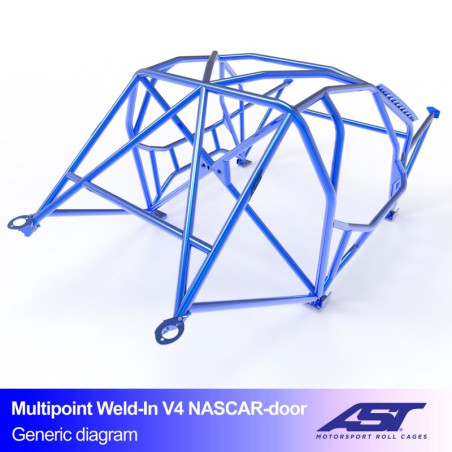 Arceau de Sécurité NISSAN Silvia (PS13) 3-doors Hatchback MULTIPOINT WELD IN V4 NASCAR-door pour drift