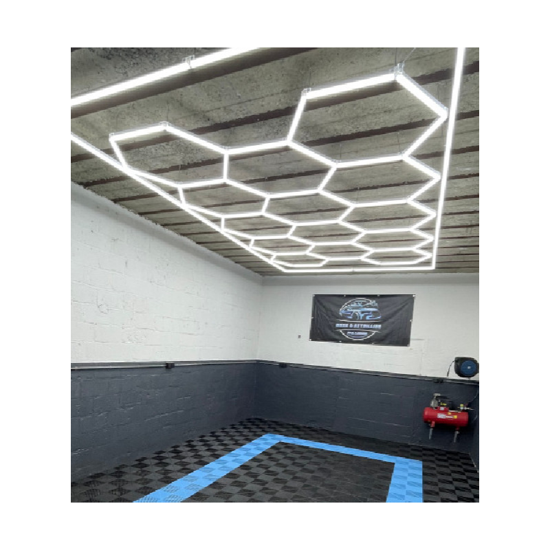 Eclairage LED 15 hexagones pour garage