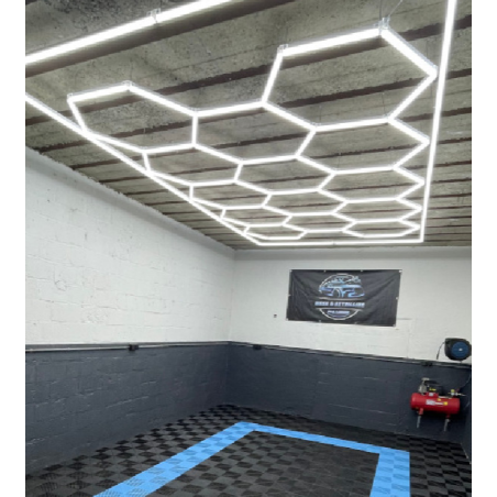 Eclairage LED 15 hexagones pour garage
