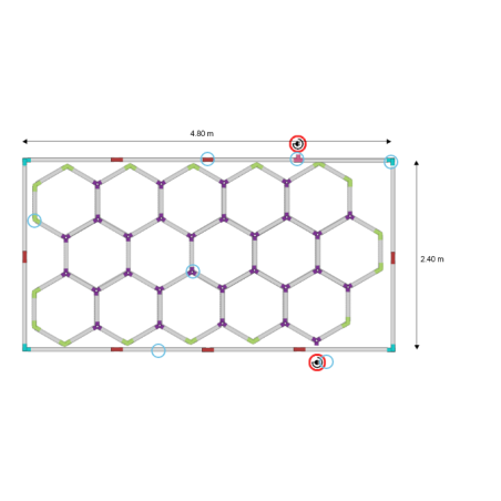 Eclairage LED 15 hexagones pour garage