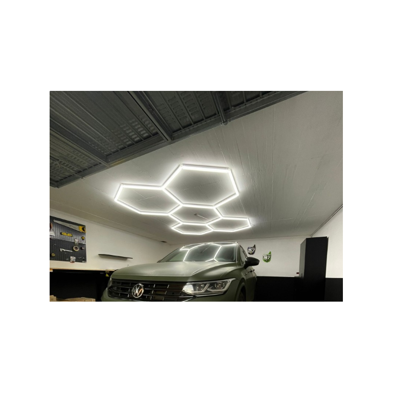 Eclairage LED pour garage 5 hexagones
