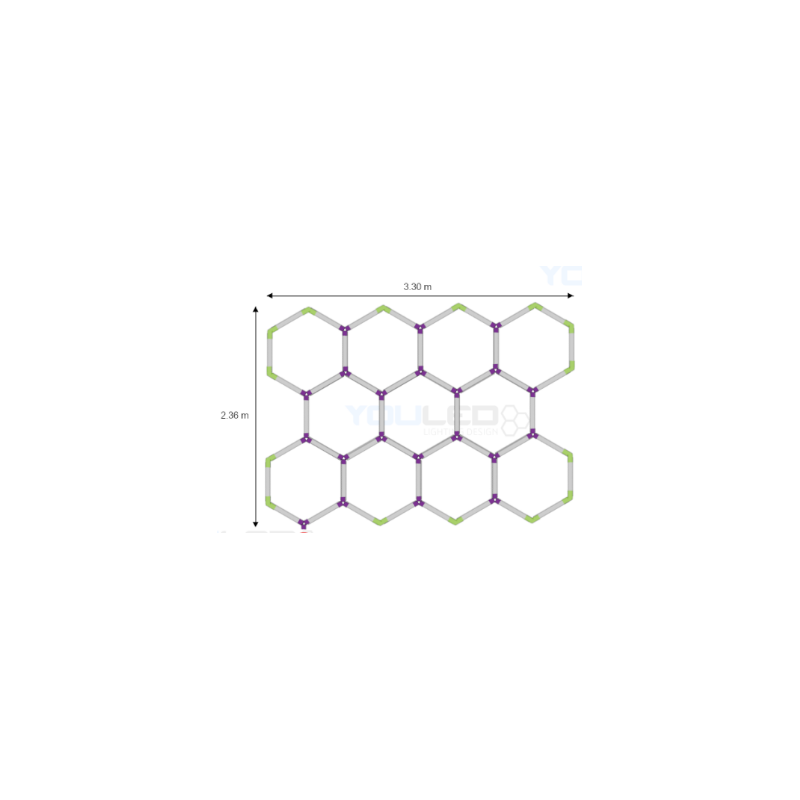 Eclairage LED 11 hexagones pour garage