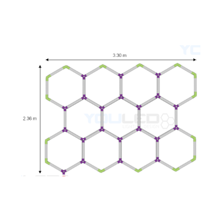 Eclairage LED 11 hexagones pour garage