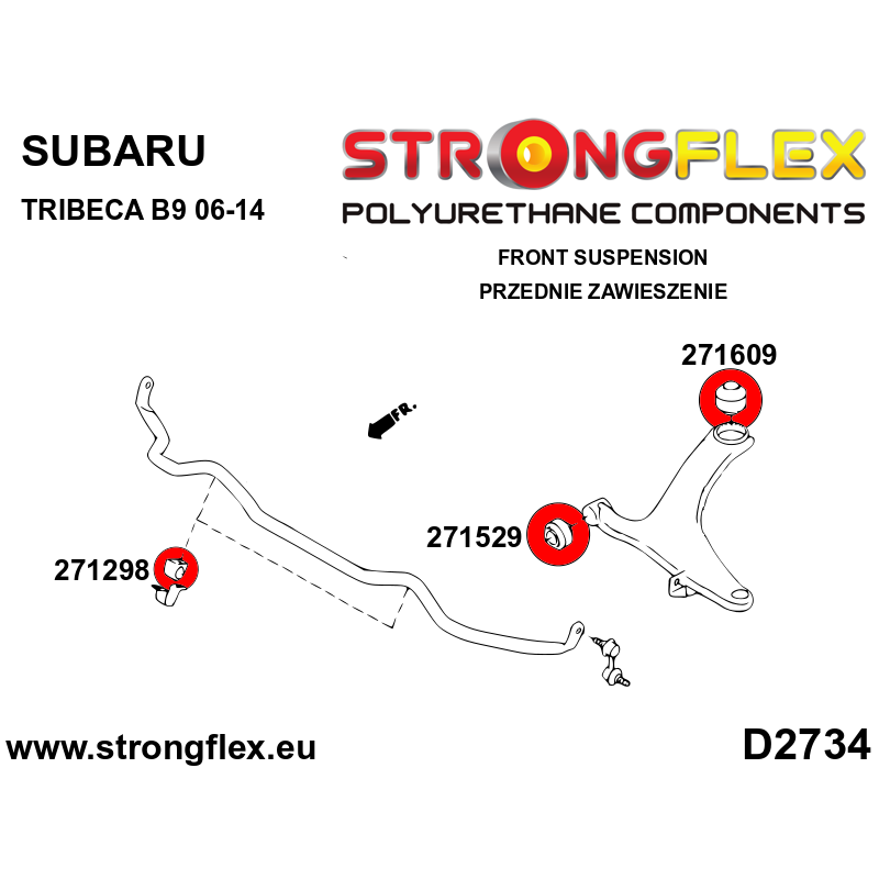 276259A: Front suspension bush kit SPORT