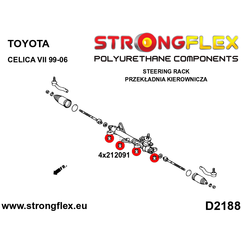212091A: Steering rack bush SPORT