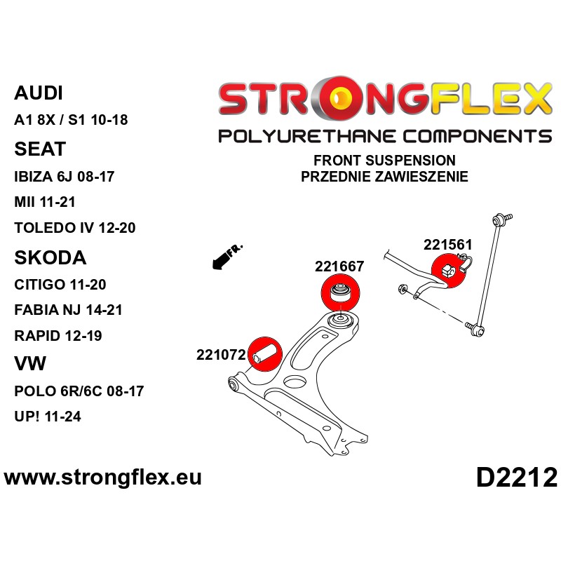226244B: Front suspension and ream beam bush kit