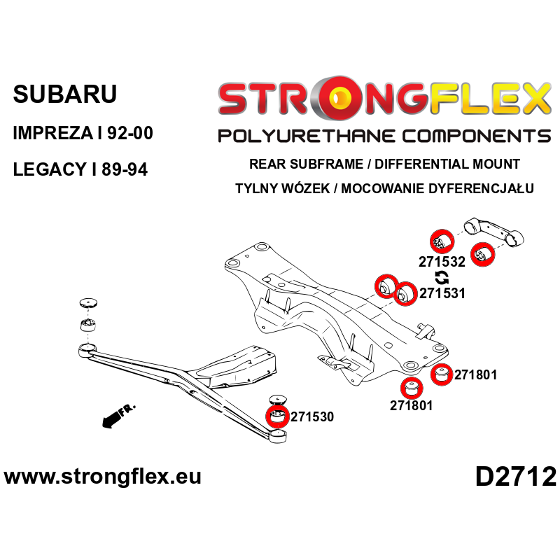 276252B: Rear subframe bush kit