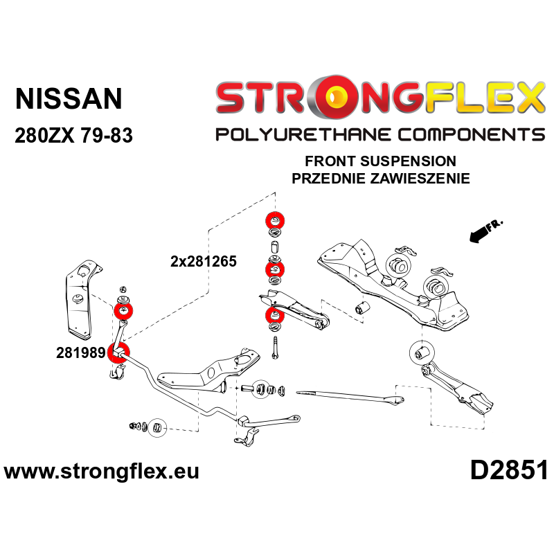 281989A: Front anti roll bar bush SPORT