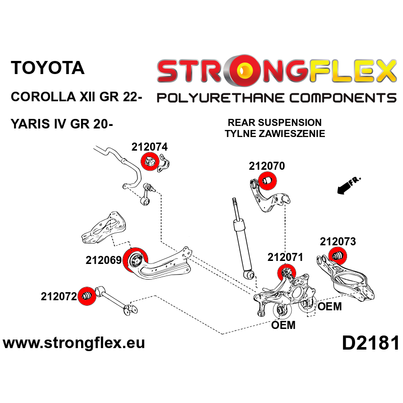 216296A: Full suspension bush kit SPORT