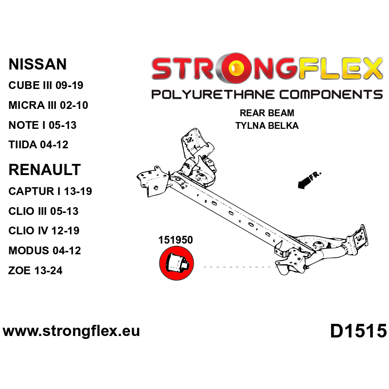 151950A: Rear beam bush SPORT