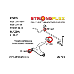076168B: Front suspension and ream beam bush kit