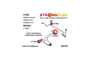 076168B: Front suspension and ream beam bush kit