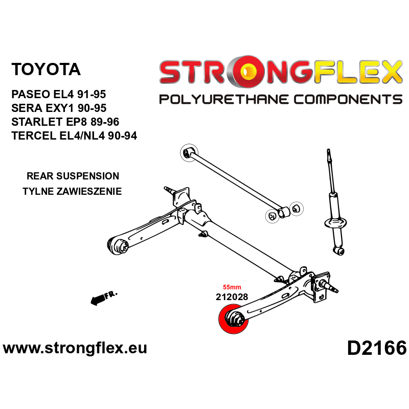 212028B: Rear beam bush 55mm