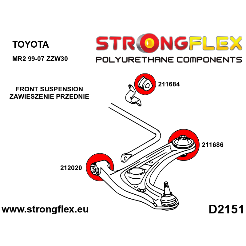 212020B: Front control arm – front bush 31mm