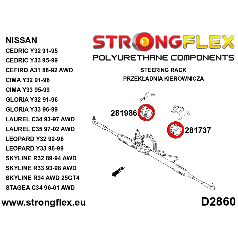 286204A: Full suspension bush kit R33 R34 AWD SPORT