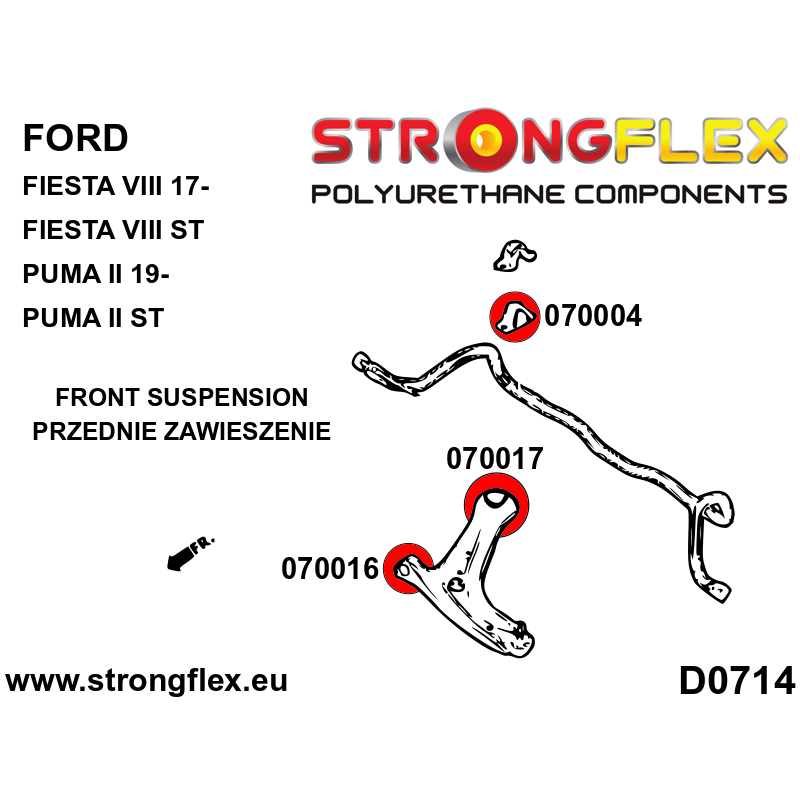 070004A: Front anti roll bar bush SPORT