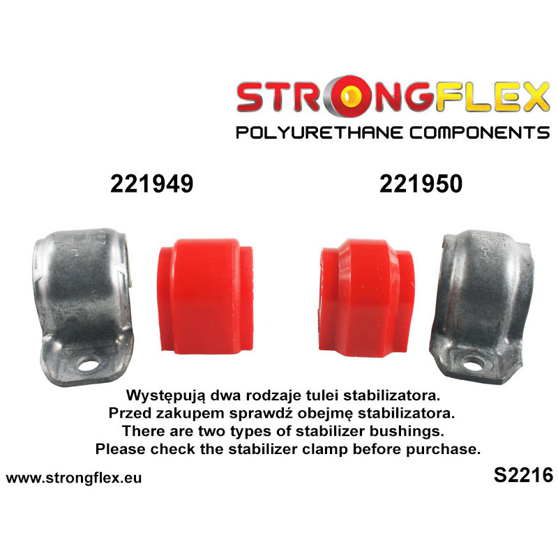221950A: Front / rear stabilizer bush SPORT