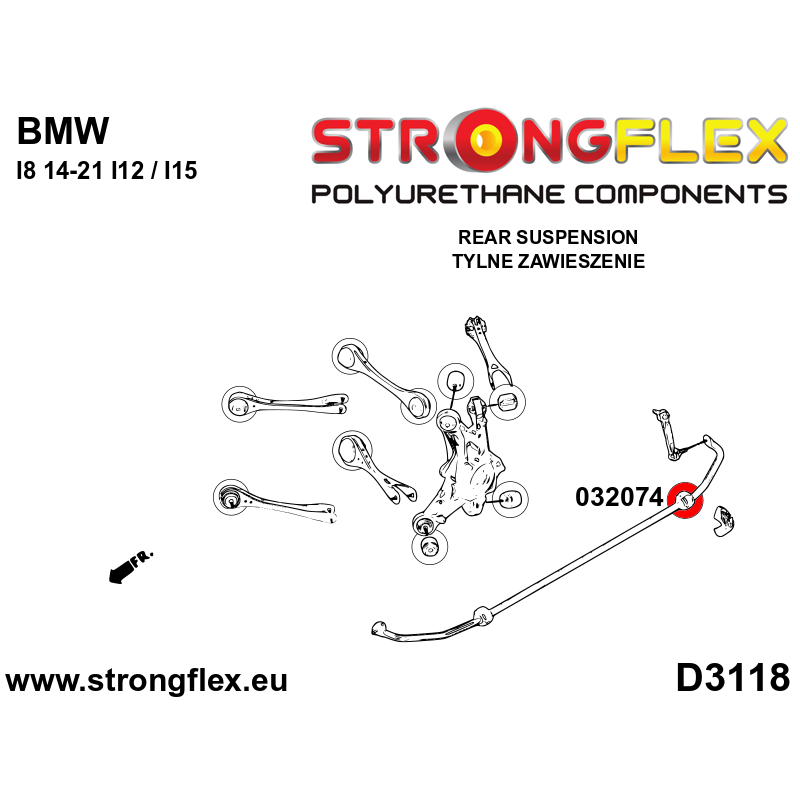 032074A: Rear anti roll bar bush SPORT