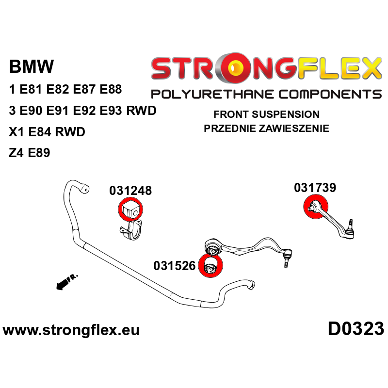 036072A: Full suspension polyurethane bush kit SPORT