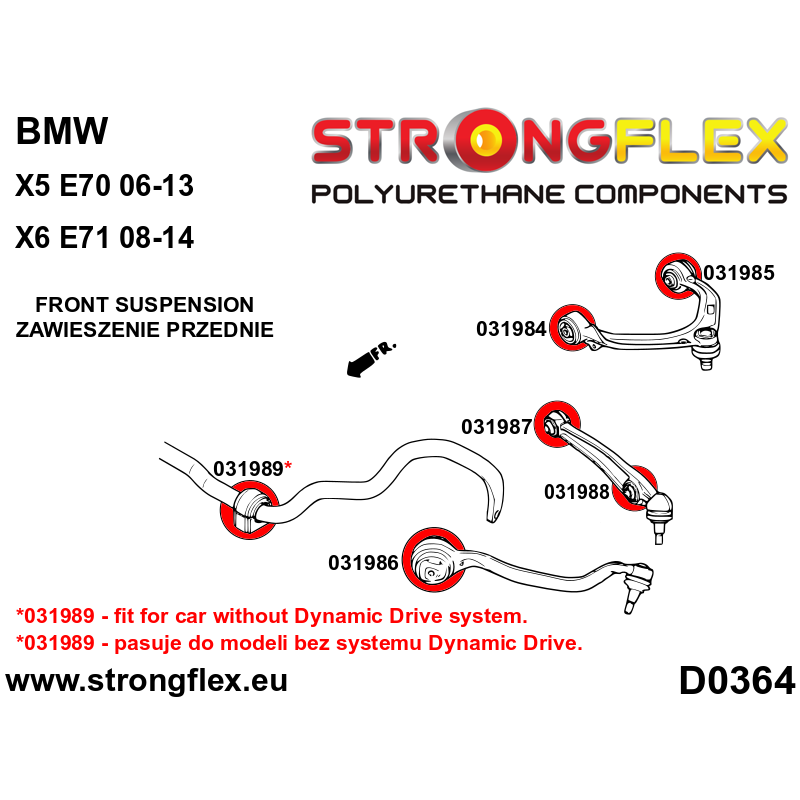 036055B: Front suspension bush kit