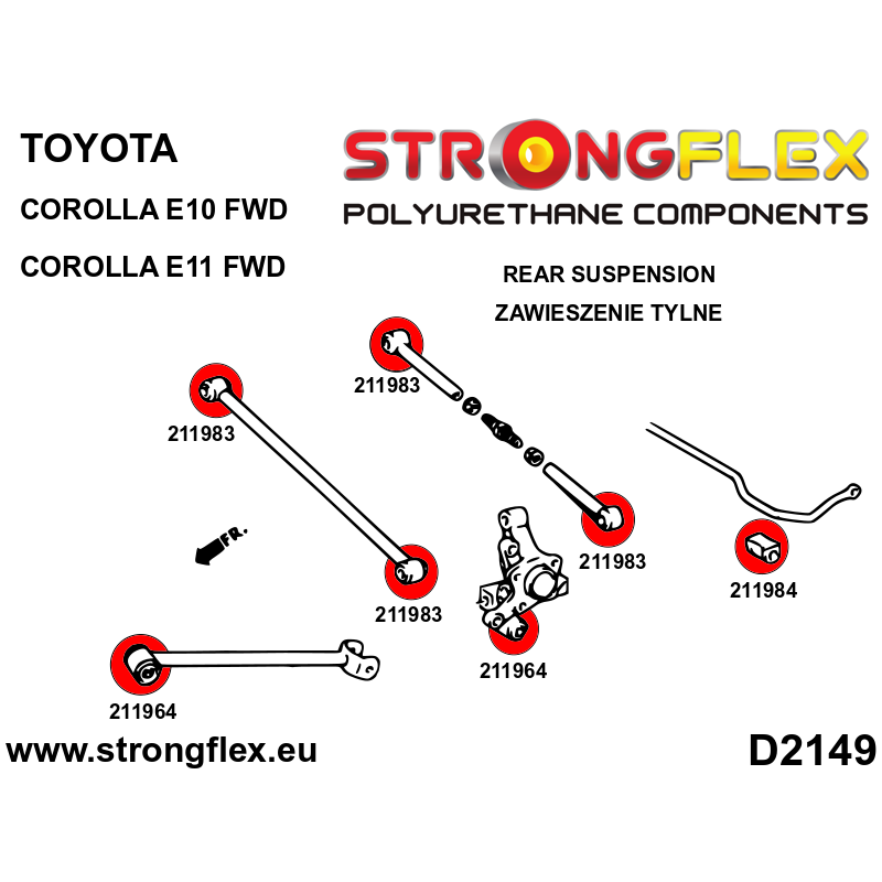 211984A: Rear anti roll bar bush SPORT