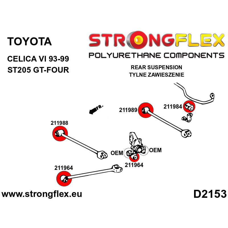 211984A: Rear anti roll bar bush SPORT