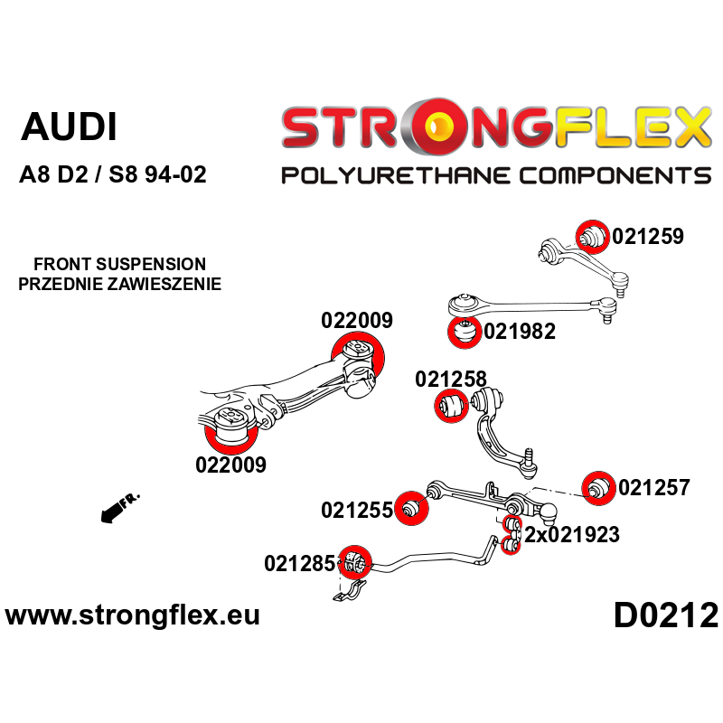 026245A: Front suspension bush kit SPORT