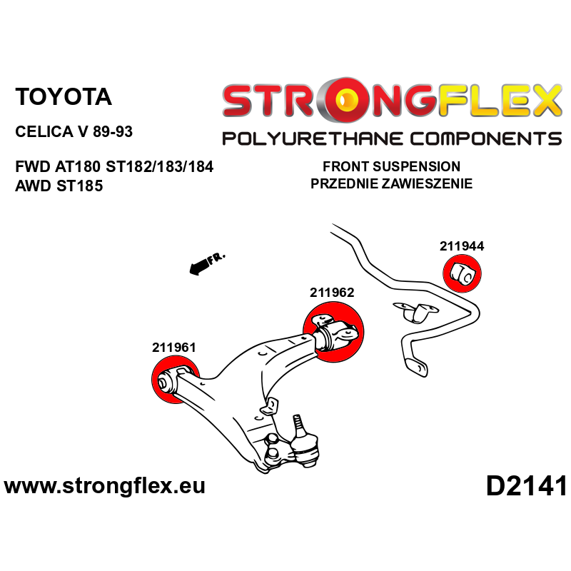 216261A: Front suspension bush kit SPORT