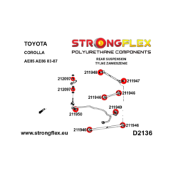 216256A: Rear suspension bush kit SPORT