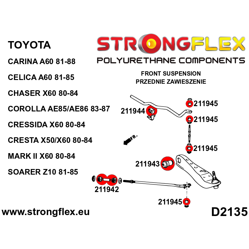 211944B: Front anti roll bar bush