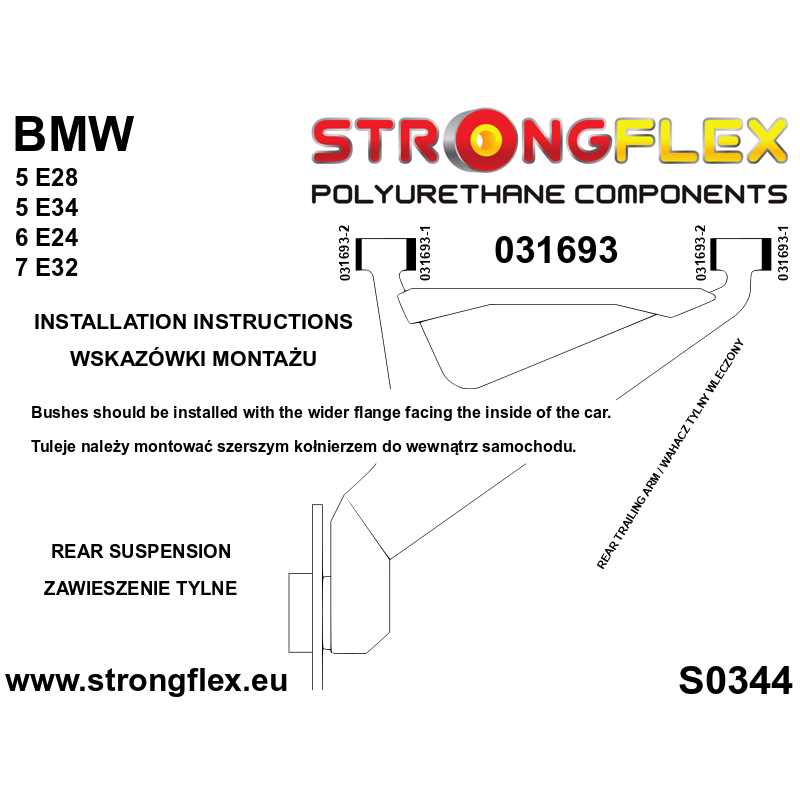 036052B: Full suspension polyurethane bush kit