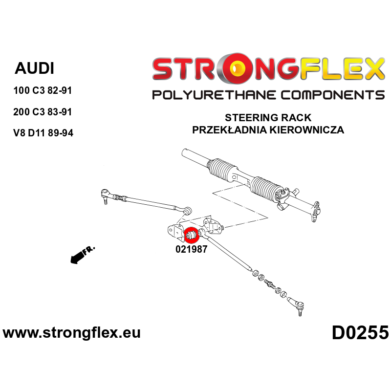 021987A: Rear wishbone link bushing / Steering tie rod bushing SPORT