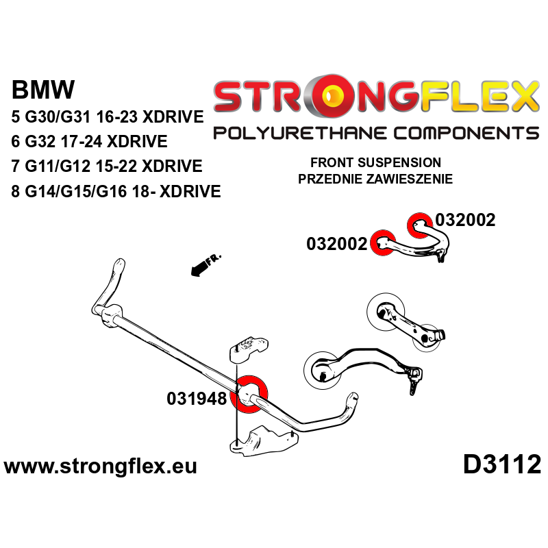 031948A: Front anti roll bar bush SPORT