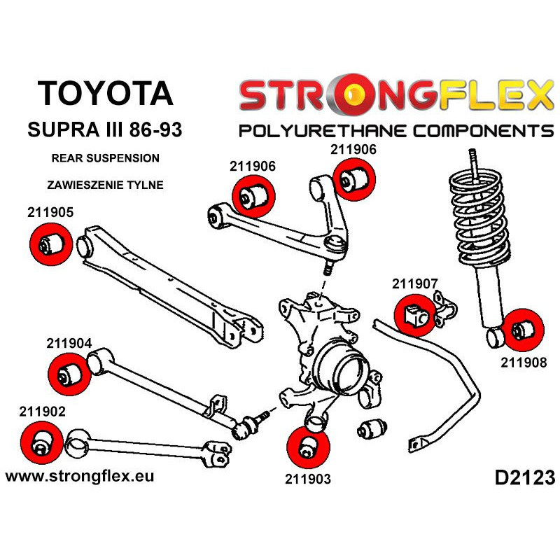 211908A: Rear shock absorber bush SPORT