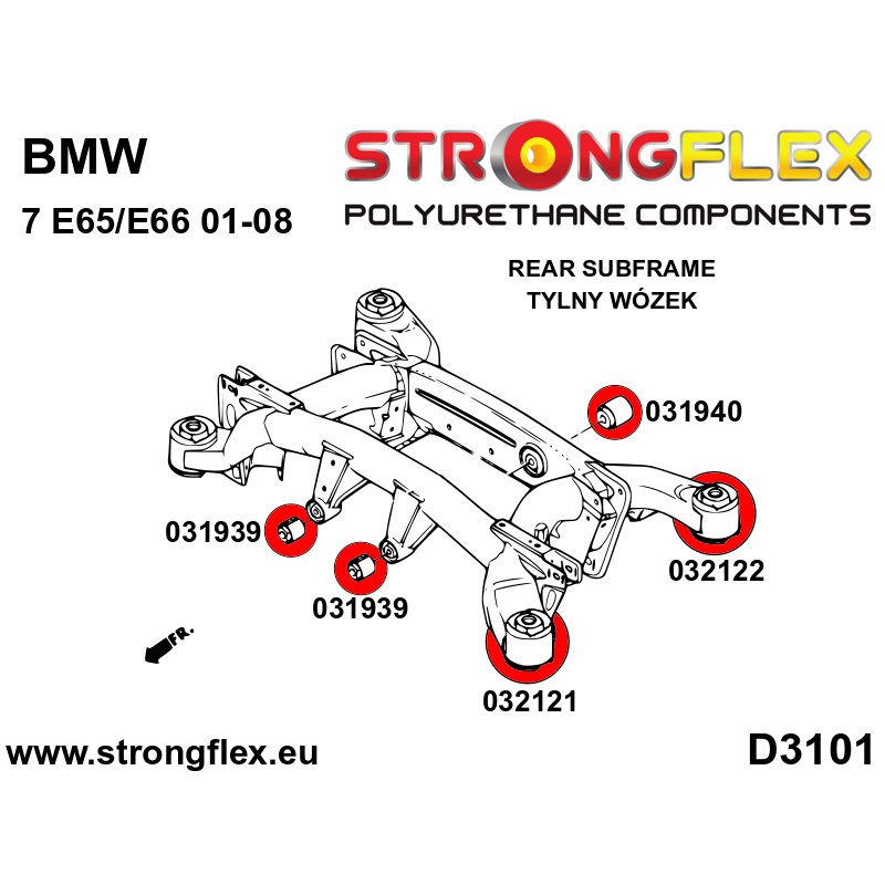 031939A: Rear diff mount - front bush SPORT