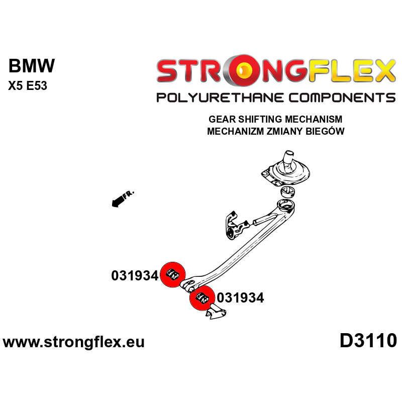 031934A: Shift arm - front bush (oval) 14mm SPORT