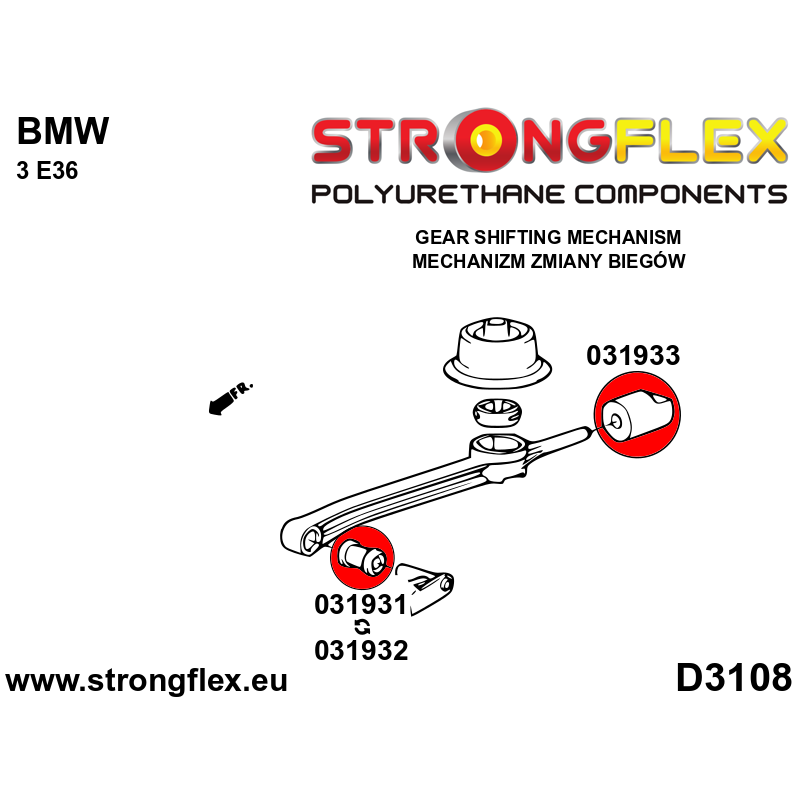 031933A: Shift arm - rear bush SPORT