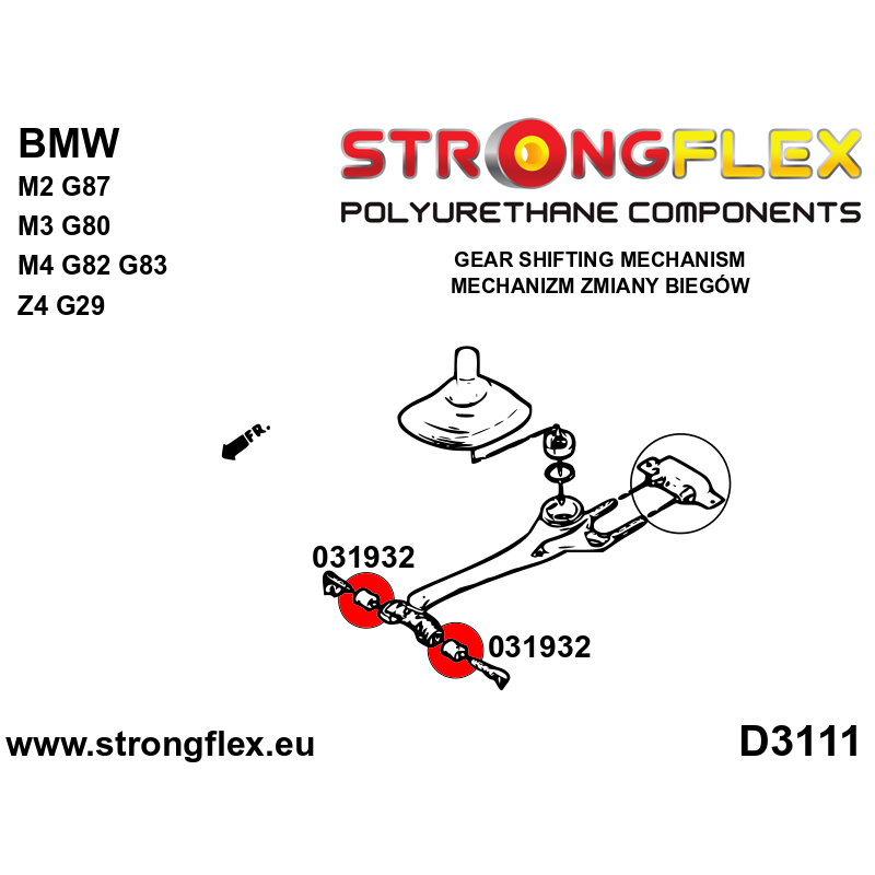031932A: Shift arm - front bush (oval) 19mm SPORT