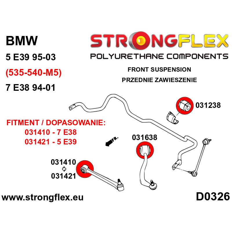 036234A: Full suspension bush kit E39 Touring SPORT